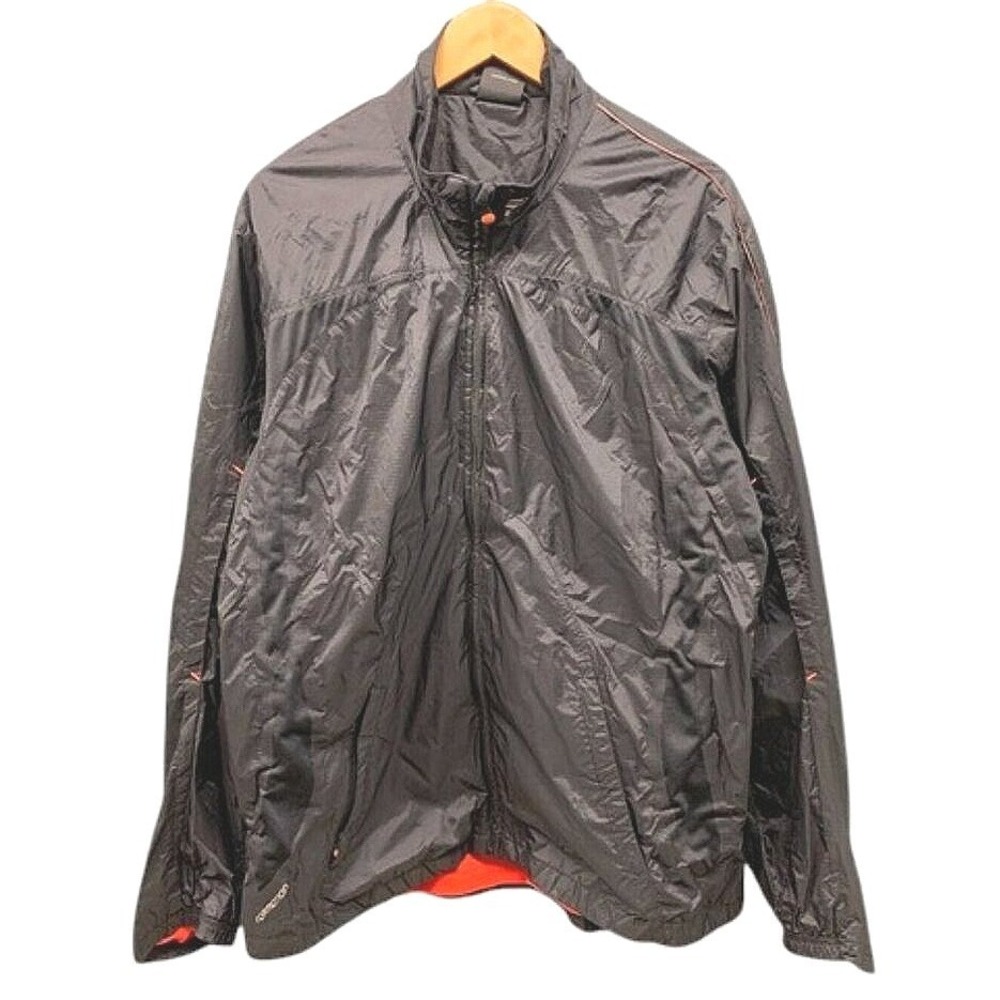 Adidas Windbreaker Jacket Men's XL Black Full Zip Lightweight Athletic Track